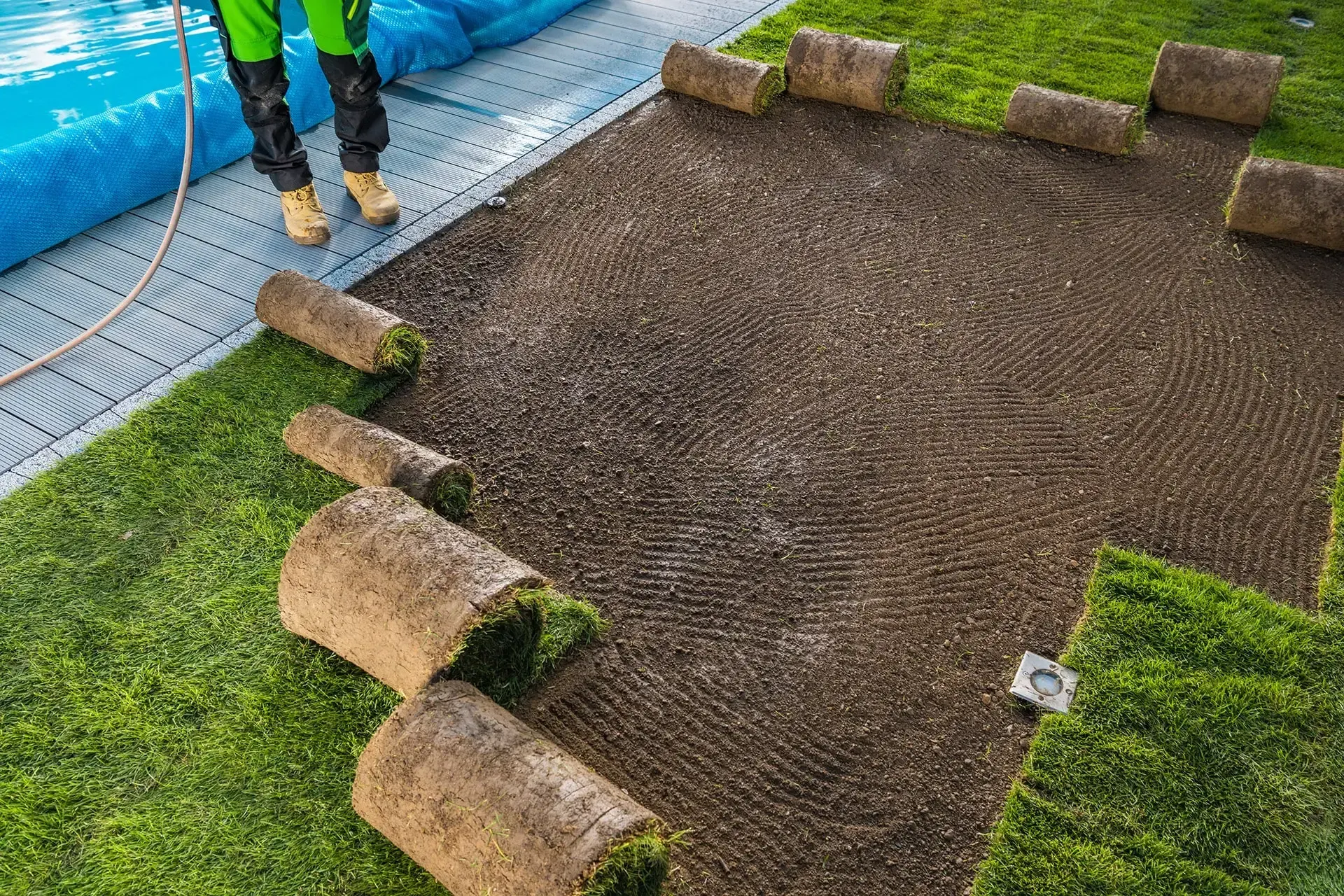 New lawn installation project by JM Landscaping LLC in Green Bay, WI