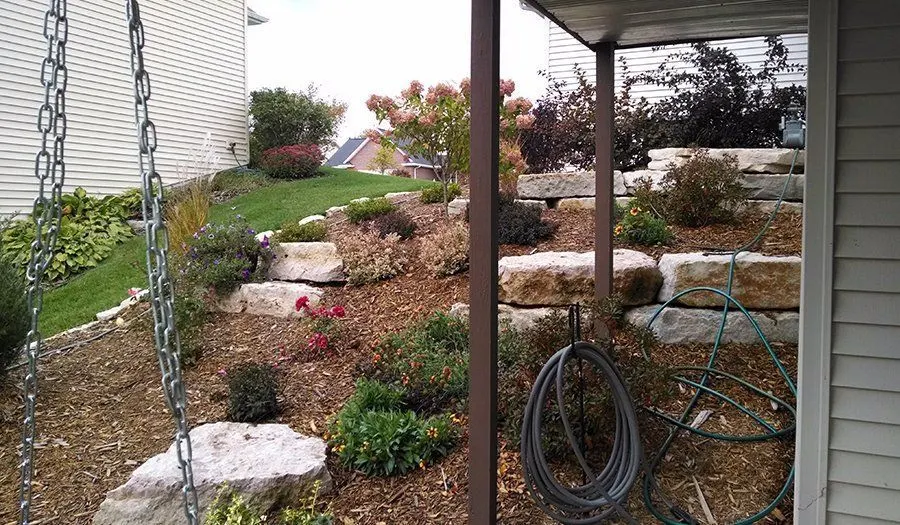 Concrete and Stone Stairs project by JM Landscaping LLC in Green Bay, WI
