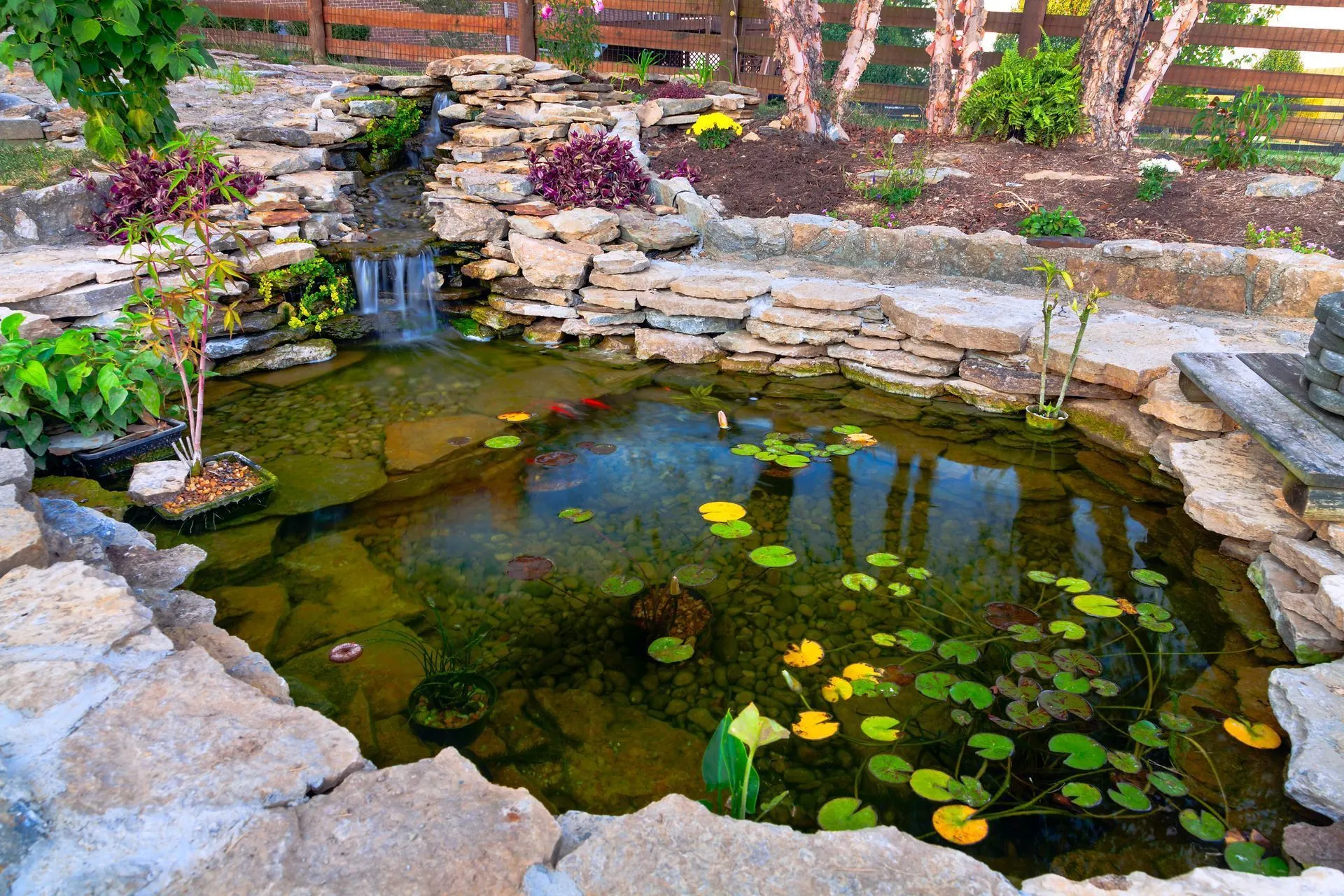 Pond Installation project by JM Landscaping LLC in Green Bay, WI